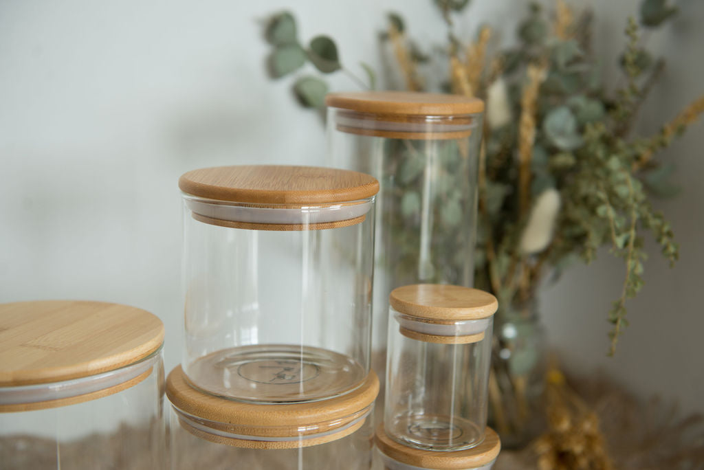 Large Pack - Bamboo Lids, Glass Storage Jars – Bamboo Ware