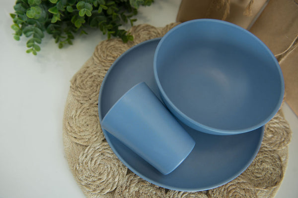 Bamboo Dinnerware Set - Ocean Blue