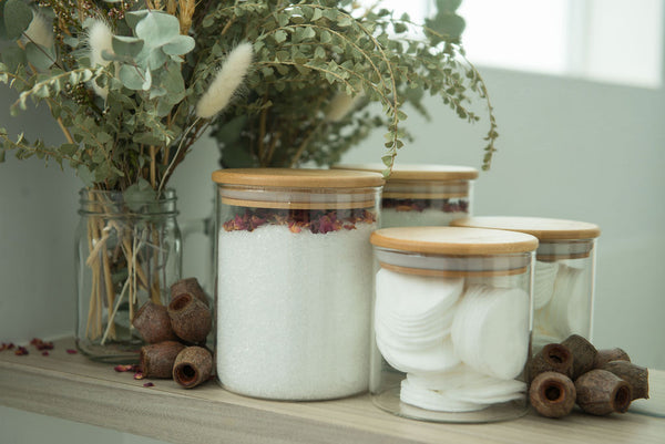 Small Pack - Bamboo Lids, Glass Storage Jars